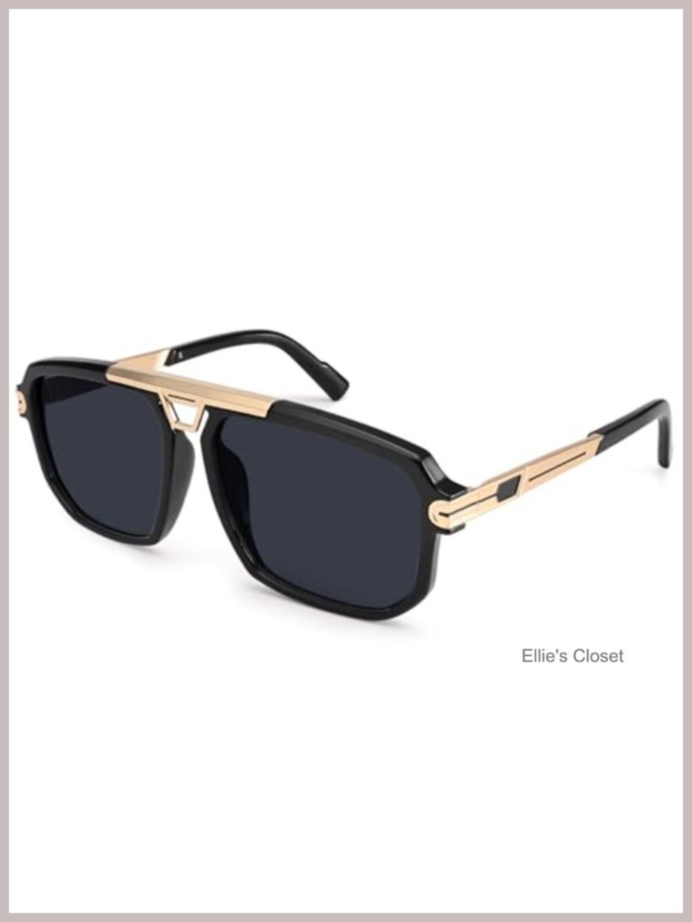 Oversized Square Retro Sunglasses UV400 Metal Double Bridge Full Frame